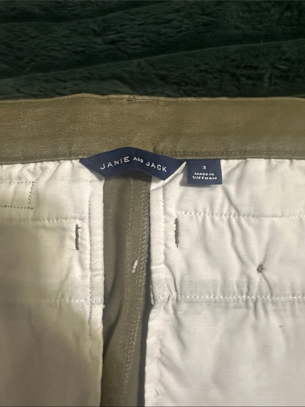 Janie and Jack Olive Waistband Skirt with White Lining